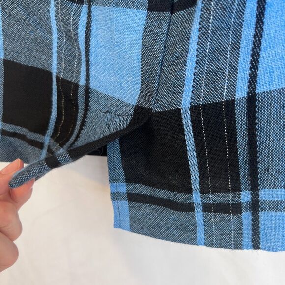 VTG Brian David Canada Tartan Plaid Skirt Blue Black Wool Blend Size Small - Picture 4 of 6
